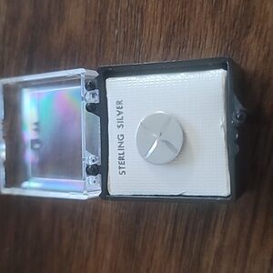 Vintage sterling Silver tie tack with diamond cuts, no brand name